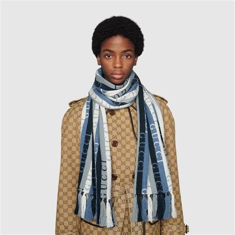 light blue wool gucci scarf|gucci wool scarf sale.